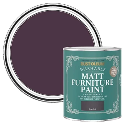 Image of Rust Oleum Purple Furniture Paint in Matt Finish Grape Soda 750ml