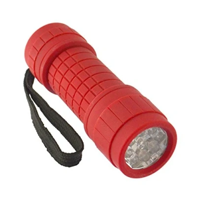 Image of AB Tools 9 LED Red Torch Light Mini Flashlight Camping Hiking Rubber Case GAR69