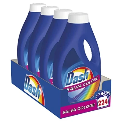 Image of Dash Liquid Washing Detergent, 224 Washes (4 x 56), Color Saving, Bright Colours and Deep Cleaning