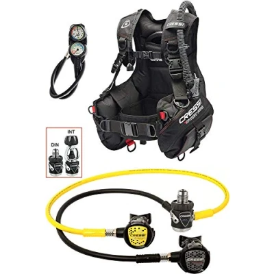 Image of Cressi Crg1B Unisex Adult Start Pro Scuba Set Din Diving Package Black, M