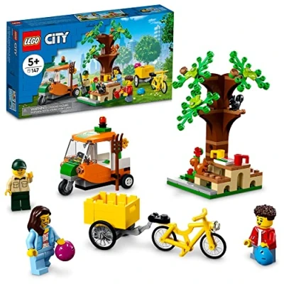 Image of LEGO City Picnic in The Park 60326 Building Kit for Kids Aged 5 and Up; Includes 3 Minifigures 2 Squirrel Figures (147 Pieces), Medium
