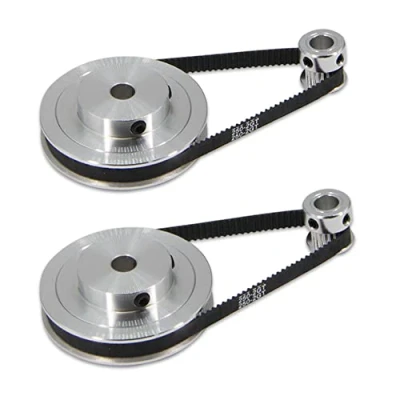 Image of Befenybay 2Kit 2GT Synchronous Wheel 20&amp;80 Teeth 8mm Bore Aluminum Timing Pulley with 2pcs Length 250mm Width 6mm Belt (20 80T 8B 6)