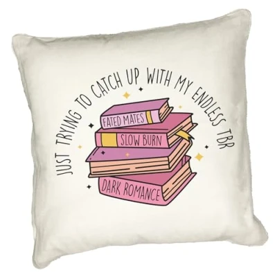 Image of Anonymous Gifting Book Lover Printed Cushion Cover Endless TBR 40x40cm Linen Style