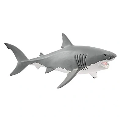 Image of Schleich Wild Life 14809 Realistic Great White Shark Figurine Durable and Educational Ocean Toys Animal for Play Imagination Gift Boys, Girls, Kids Ages 3+