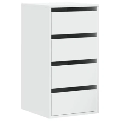 Image of vidaXL Corner Chest of Drawers White Engineered Wood Storage Cabinet / 4 Drawer Sideboard 40x41x76 cm for Living Room, Bedroom, Office