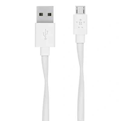 Image of Belkin 1.8 m Flat USB to Micro Charge and Sync Cable White
