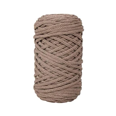 Image of Rayher Braidy Recycling Yarn for Craft, Floristry and Decorations, 4 mm, approx. 65 m, taupe, 42010509