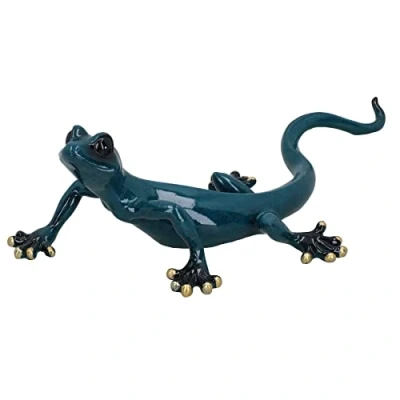 Image of AB Tools Blue Gecko Lizard Resin Wall Shed Sculpture Decor Statue Ornament Medium