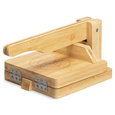 Image of Navaris Bamboo Tortilla Press Pataconera Quesadilla Maker Flour Dough for Quesadillas Tortillas Indian Roti Tostones Patacones