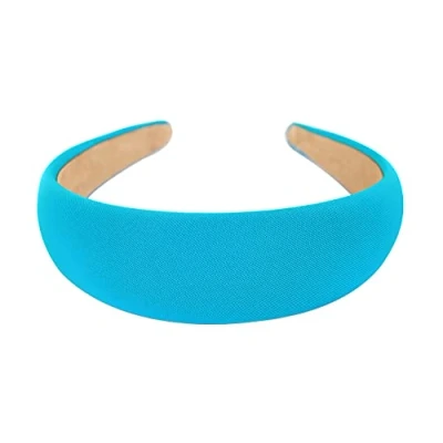 Image of axy Wide Headband with Fabric Padded Candy Colours Beautiful Women&#039;s Hair Accessories HRK2A (Turquoise)