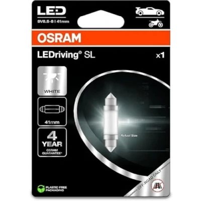 Image of Osram LEDriving® SL, ≜ C5W (41 mm), White 6000K, LED signal lamp, Off road only, non ECE, Single Blister (1 lamp)