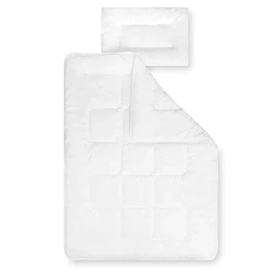 Image of Julius Zöllner Basic Children&#039;s Duvet Set, Blanket with Pillow, Standard 100 by Oeko Tex, Size x 135 + 40 60 cm, White
