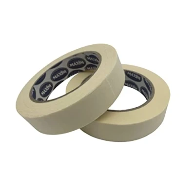 Image of Twin Pack Premium Masking Tape 50 Metre ROLLS Painting &amp; Decorating Strong Adhesive 2 (24mm x 50m)
