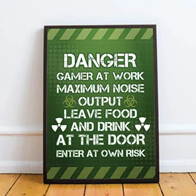Image of RED OCEAN Funny Gaming Sign For Boys Bedroom Games Room Man Cave Gamer Gift Lover Present