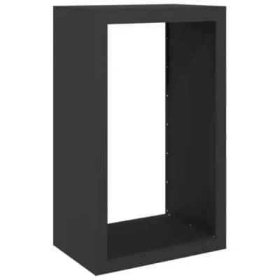 Image of vidaXL Firewood Rack Black Steel Log Store Holder, Durable Weather Resistant L60xW40xH100cm