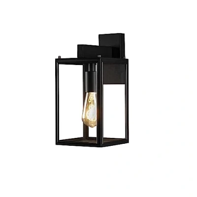 Image of Carpi Outdoor Modern Lantern Wall E27 Black With Clear Glass,
