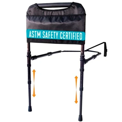 Image of Able Life Sturdy Bed Rail, Senior Rail and Safety Assist Handle with Adjustable Support Legs Organizer Pouch (Eligible for VAT Relief in the UK)