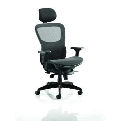 Image of Stealth Shadow Posture Chair Black Mesh Seat and Back with Arms Headrest