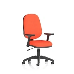 Image of Eclipse Plus I Operator Chair Tabasco Orange Adjustable Folding Arms