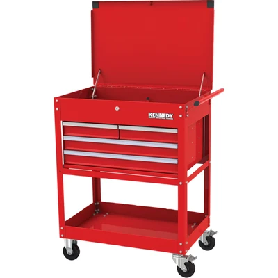 Image of Kennedy 4 Drawer Service Cart with Castors and Side Handle