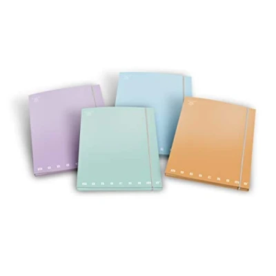 Image of Pigna Package Pack of 6 Folder 3 Flaps Monochrome Pastel Back 1.2