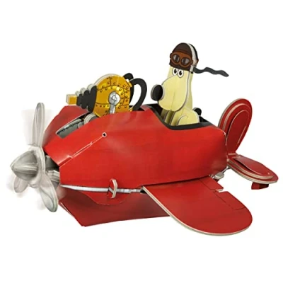 Image of Build Your Own Wallace &amp; Gromit Sidecar Plane A Close Shave Eco Friendly Cardboard Craft Kit Ages 10+