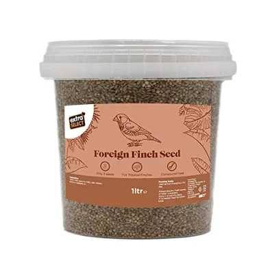 Image of Extra Select Foreign Finch Seed Mix: Three Mix for Tropical Finches, Compoud Small Bird Food 1 Litre Bucket