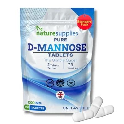 Image of D Mannose Tablets 1000mg 150 Pack Dmannose (Not Capsules or Powder) Suitable for Vegetarians and Vegans High Strength Supplement from Naturesupplies