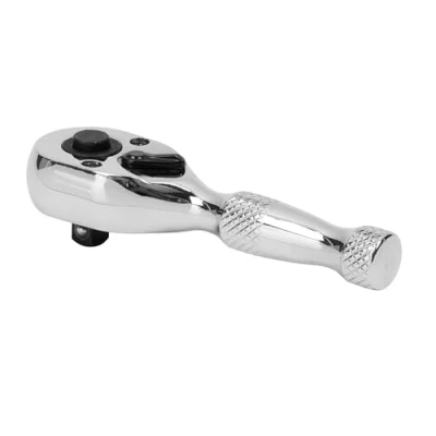 Image of Sealey Premier Stubby Ratchet Wrench 1/4&quot;Sq Drive Pear Head Flip Reverse