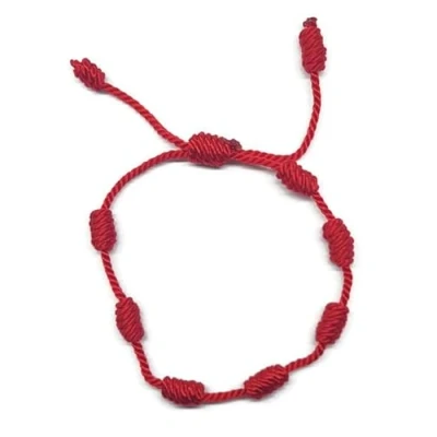 Image of MYSTIC JEWELS by Dalia Kabbalah Bracelet 7 Knots Red Thread Unisex Adjustable Evil Eye Protection, Good Luck (1 Piece)