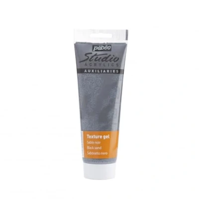 Image of Pebeo 250 ml Studio Acrylics Auxiliaries Sand Texture Gel Tube, Black, 525022