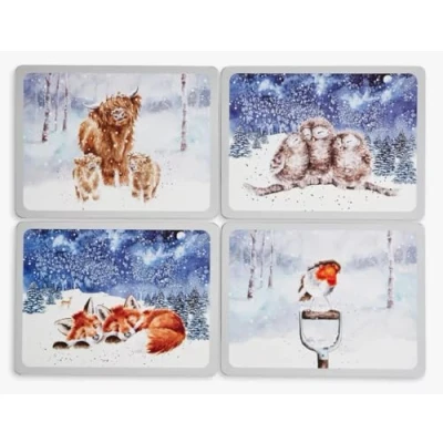 Image of Wrendale Designs Set of 4 Winter Skies Placemats
