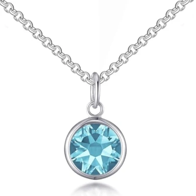 Image of Philip Jones Light Blue Crystal Necklace Created with Zircondia® Crystals