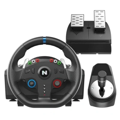 Image of Nitho Drive Pro ONE Competition Gaming Racing Wheel with Separate Shifter and Floor Pedals for Windows PC, 270 Degree Zero Dead Zone Steering Wheel, PC Simulation Games Only