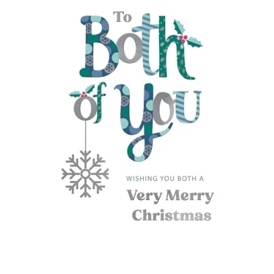 Image of to Both of You Merry Christmas Festive Cheer Snowflake Greeting Card XFC046