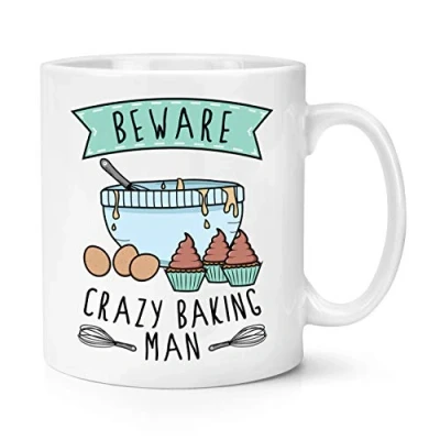 Image of Beware Crazy Baking Man 10oz Mug Cup