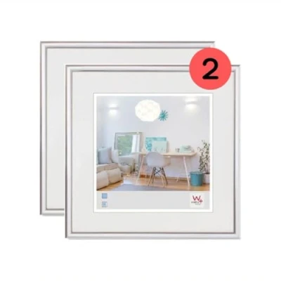 Image of walther design New Lifestyle Picture Frames, Pack of 2, Silver, 20 x cm