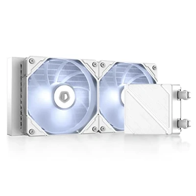 Image of ID COOLING DASHFLOW 240 Basic White CPU Water Cooler LGA1700 Compatible AIO 240mm AM5 Liquid LED 2x120mm PWM Fans, Intel 1700/1200/115X, AMD AM5/AM4
