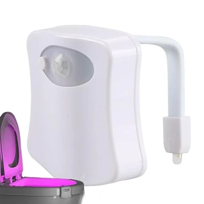 Image of LED Toilet Light Lights Inside with Motion Detection White Sensor Nightlights Color Changing Bowl Activated Nightlight for Bathroom