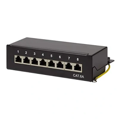 Image of LogiLink Professional Patch Panels, Table/Wall/Desktop, STP (Shielded) black 8 Port
