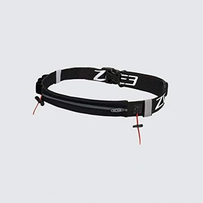 Image of ZONE3 Men Endurance Number Belt with Lycra Fuel Pouch and Energy Gel Storage Black, One Size