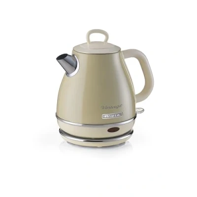 Image of Ariete Vintage 2868/C Retro Style Cordless Jug Kettle, 1 Litre Capacity, 360 Rotating Base, Design, Beige