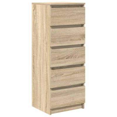 Image of vidaXL Sideboard with Drawers Sonoma Oak 37.5x35x99 cm Engineered Wood