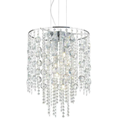 Image of Evasione 8 Light Ceiling Pendant Chrome with Crystals, G9