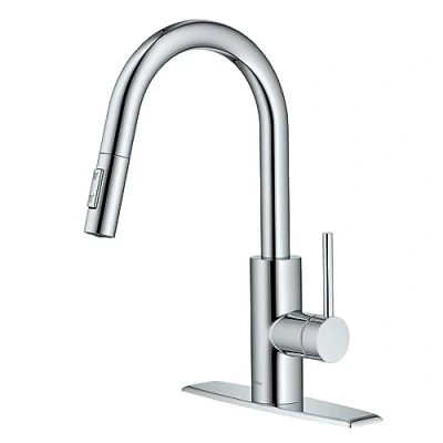 Image of Kraus KPF 2620CH Modern Mateo Single Lever Pull Down Kitchen Faucet, Chrome