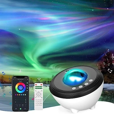Image of YunLone Star Projector Galaxy with 33 Lights, Smart Wi Fi Aurora Lamp Bluetooth Speaker 8 White Noise Sound Machine,IR Remote, Timer Night Light for Bedroom/Game Room/Party