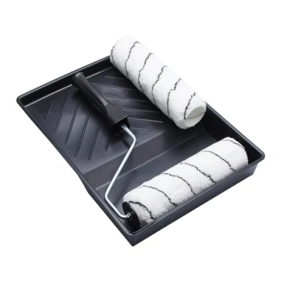 Image of ProDec Advance 9 inch x 1.75&quot; 4 piece Twin Medium Pile Microfibre Woven Paint Rollers, Cage Frame and Tray Set for Painting with Emulsion Paints on Interior Walls Ceilings, 9&quot;