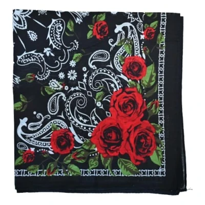 Image of Paisley Print Men&#039;s Cotton Funky Headband Scarf Headwear Bandana UK Black Rose