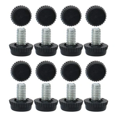 Image of M6 x 10 15 mm Adjustable Levelling Feet Floor Protector Protective Cover for Home Furniture Office Table Chair Leg 16 Pack