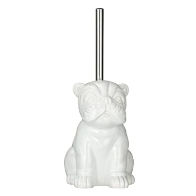 Image of PUMA Bulldog Toilet Brush Holder, Ceramic, White, 19.5 x 15.5 12 cm